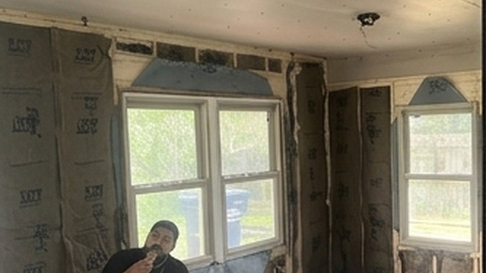 Before — Waverly GA living room stripped to the studs Waverly, GA living room taken back to bare studs and insulation before the whole-home renovation